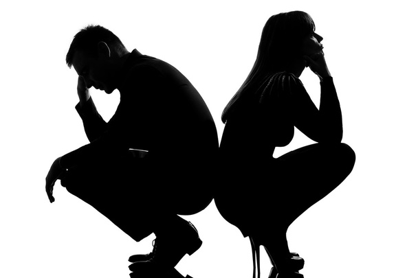One dispute sad couple man and woman - Фото, изображение