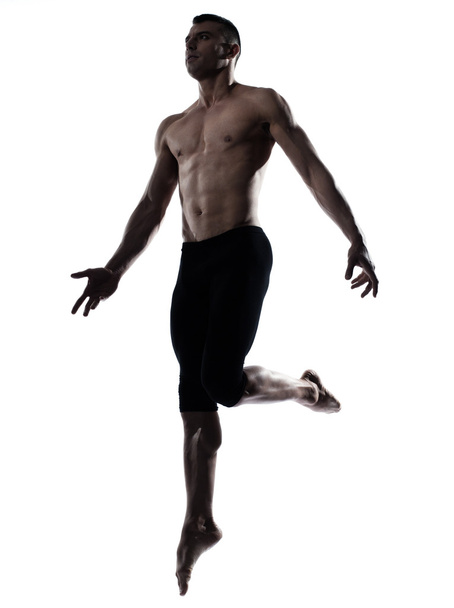Man portrait gymnastic jump - Foto, Imagem