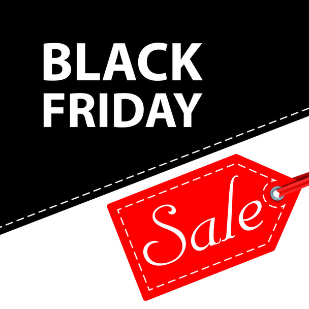 Vector illustration. Banner Black Friday sales. The price tag sa - Vector, afbeelding