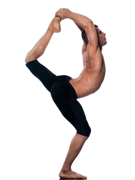 Man yoga natarajasana lord of the dancer pose - Fotoğraf, Görsel