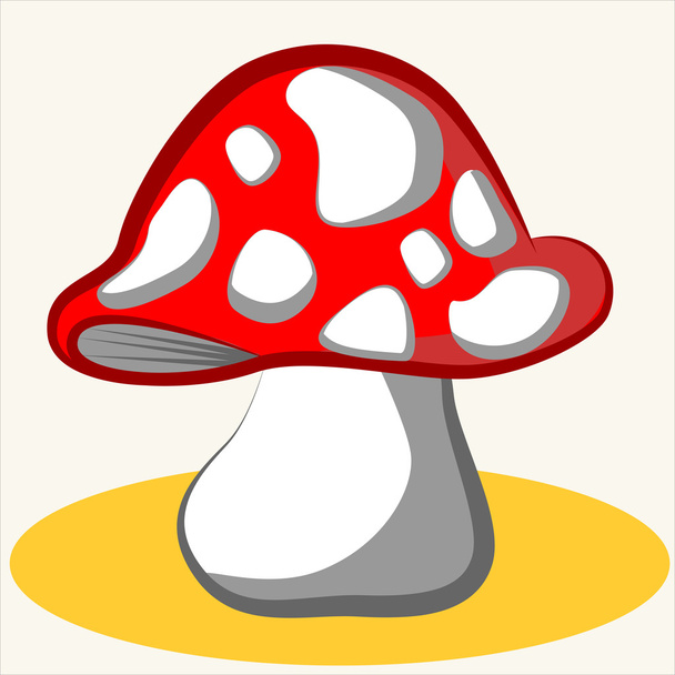Cartoon vector Illustration of cute mushroom - Vector, Imagen