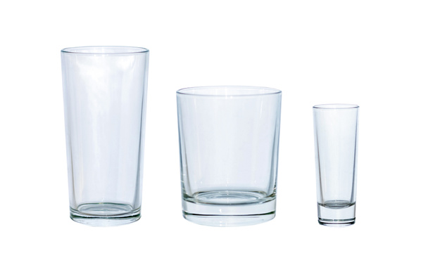 Vasos vacíos aislados en blanco
 - Foto, Imagen