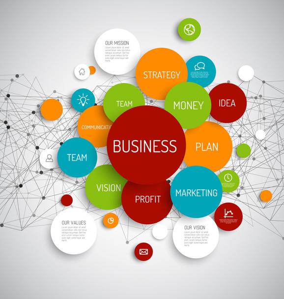 抽象的なビジネス インフォ グラフィック スキーマ - ベクター画像