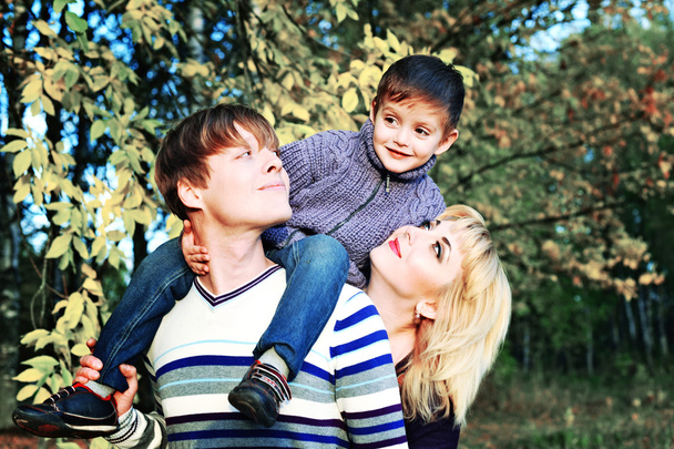 mom, dad and son in the Park - Photo, Image