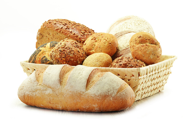 samenstelling met brood en broodjes - Foto, afbeelding