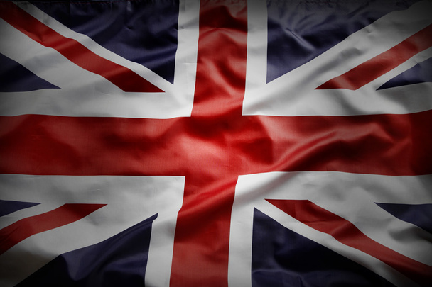 波状の英国旗 - 写真・画像