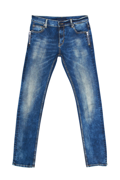 Blauwe jeans geïsoleerd op wit - Foto, afbeelding