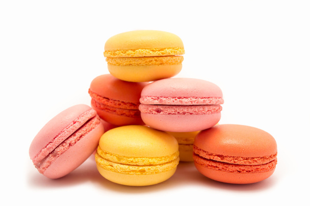 colorful macarons on white background - Foto, imagen