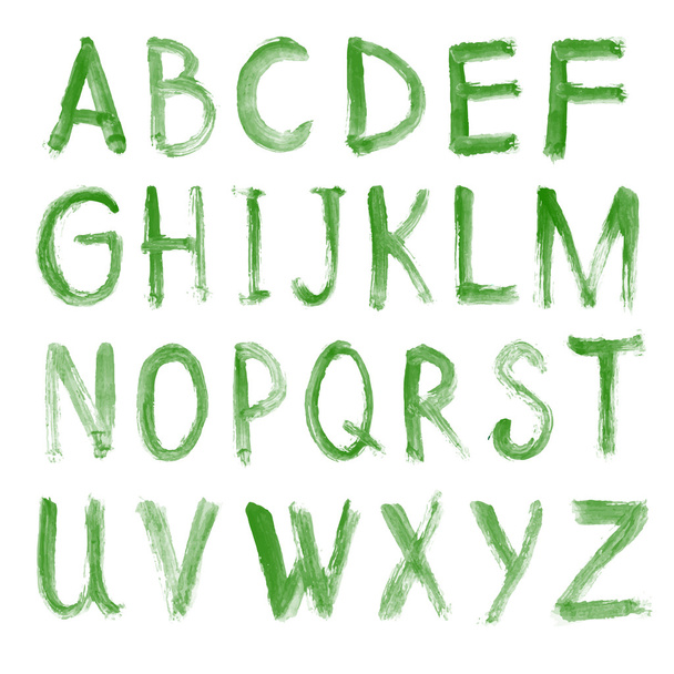 Letters of the alphabet written with a brush - Vektör, Görsel