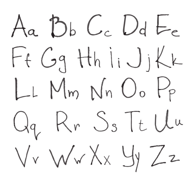 Hand drawn alphabet - Wektor, obraz