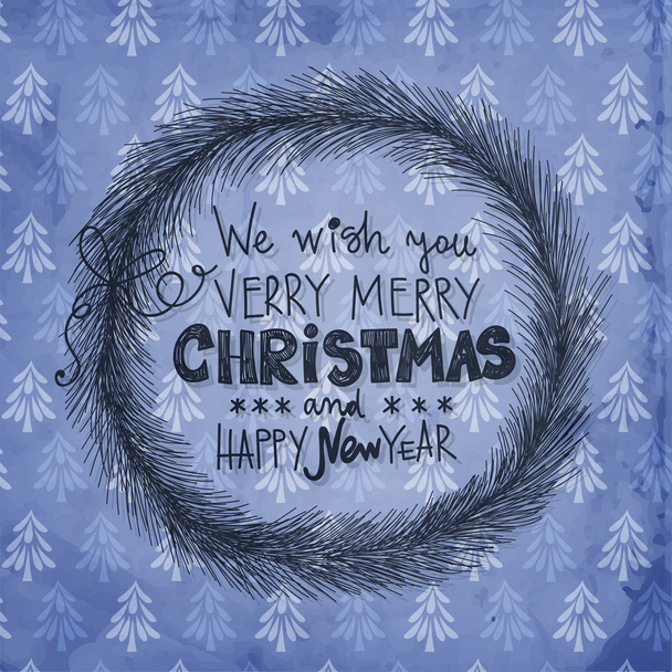Handgezeichnete Weihnachtskarte - Vektor, Bild
