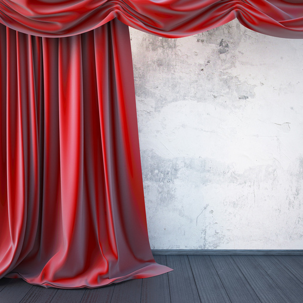 red curtain on stage - Photo, Image