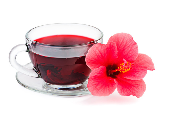 Kwiat hibiskusa i herbata - Zdjęcie, obraz