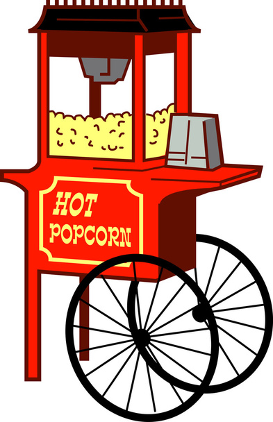 Cartoon Popcorn Machine - Vector, afbeelding