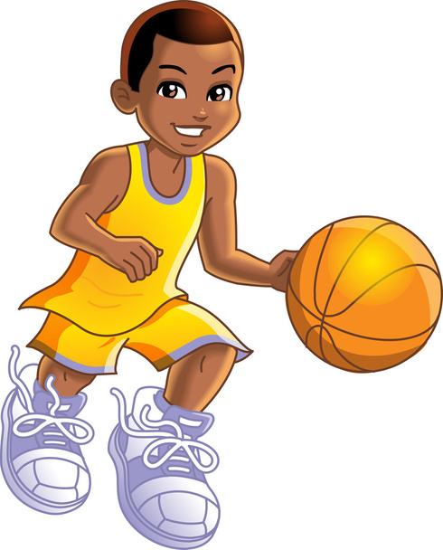 Niño jugador de baloncesto
 - Vector, Imagen