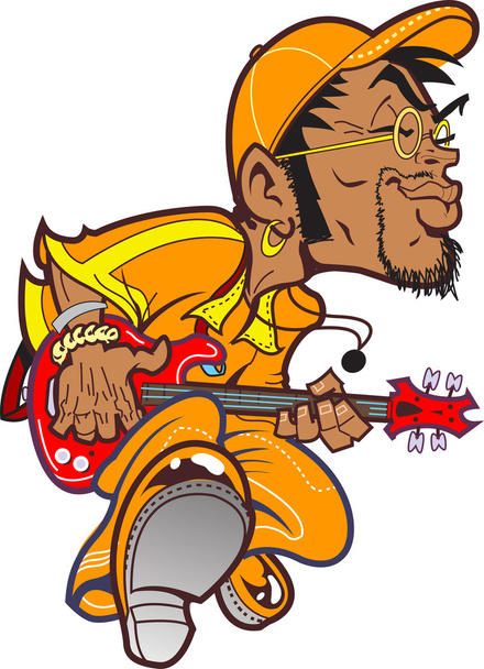 Grooving Bass Player - Vector, Image