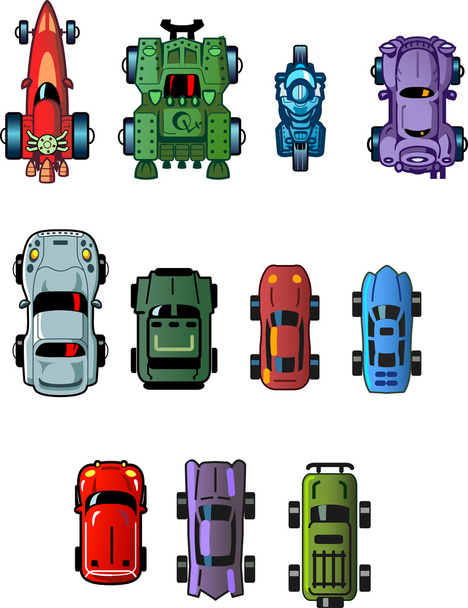 Autos für Computerspiele - Vektor, Bild