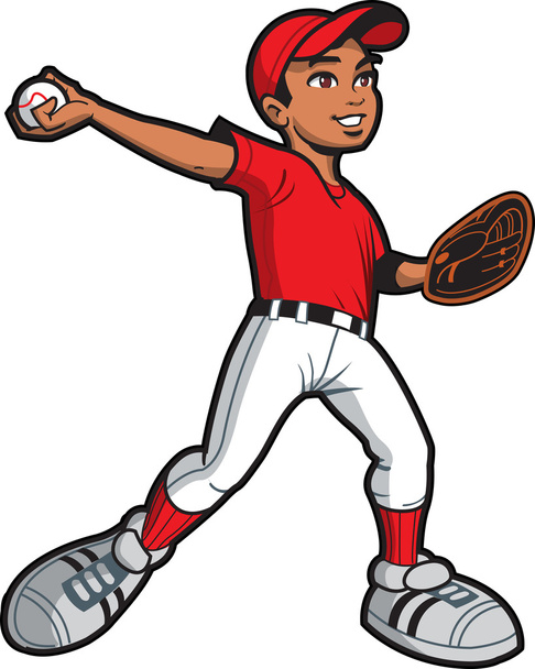 Ethnic Baseball Pitcher - Vector, Image