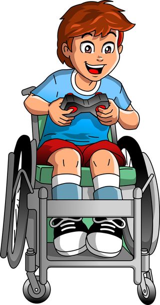 Speciale behoeften of handicap jongen - Vector, afbeelding