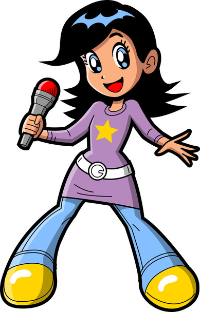 Anime Manga Girl Pop ster - Vector, afbeelding