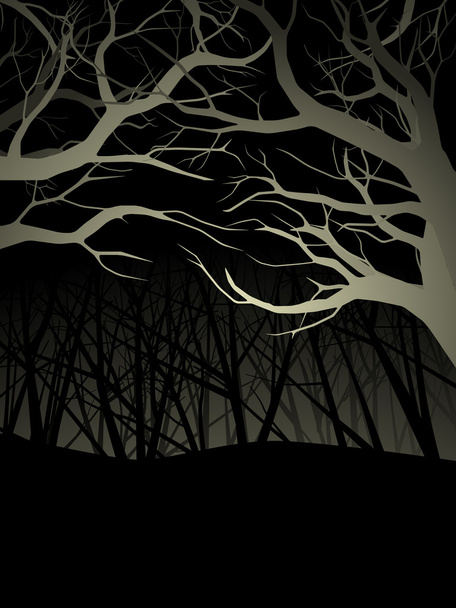 Άναψε το κουβούκλιο δάσος τη νύχτα - Διάνυσμα, εικόνα