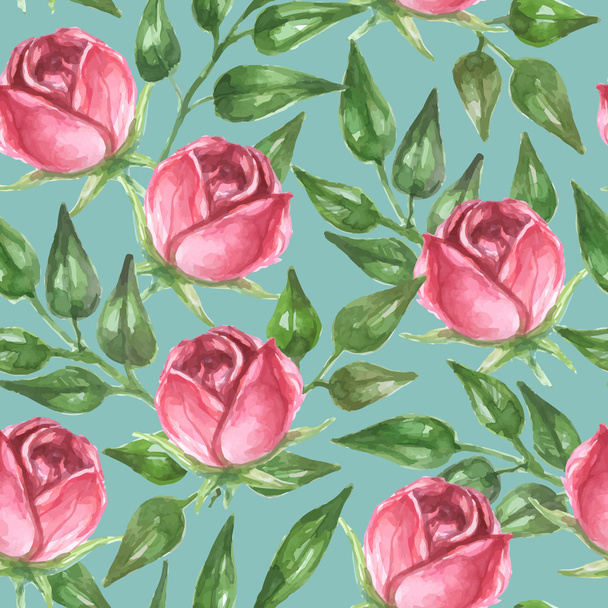 pattern with pink roses - Διάνυσμα, εικόνα
