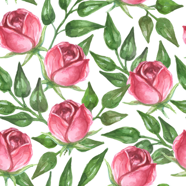 pattern with pink roses - Vector, Imagen