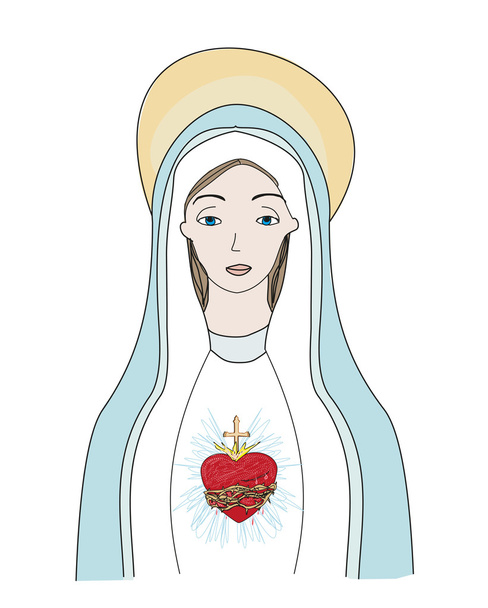 The Heart of Virgin Mary. - Vetor, Imagem