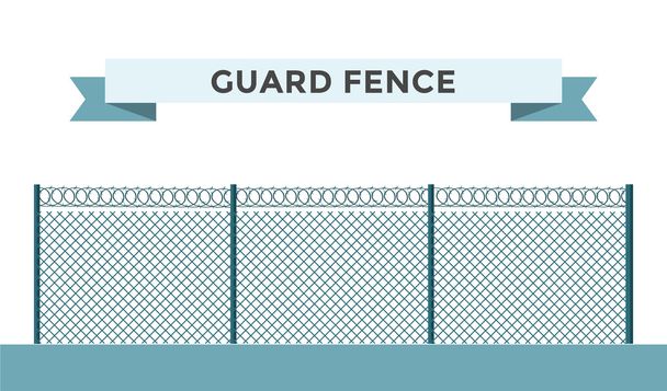 Metallic fence isolated on background - Vektör, Görsel