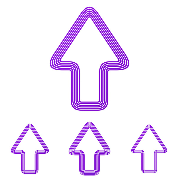 紫の矢印のロゴ デザイン設定 - ベクター画像