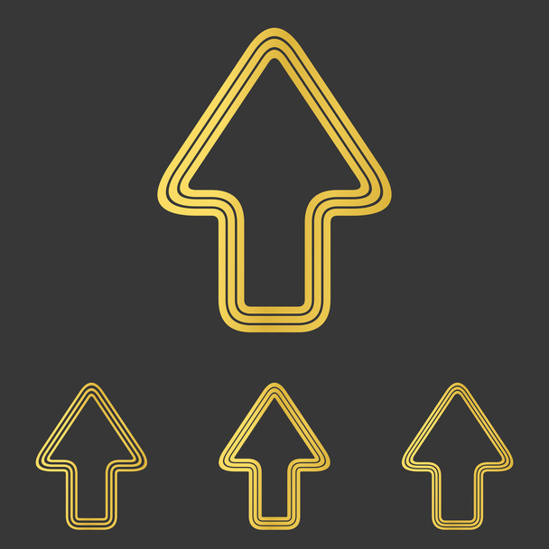ゴールデン ライン上にロゴのデザイン設定 - ベクター画像