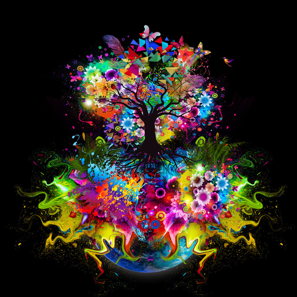 αφηρημένη πολύχρωμα δέντρο - Φωτογραφία, εικόνα