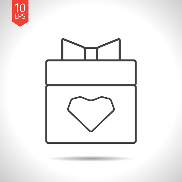 Present with heart icon - Vector, imagen