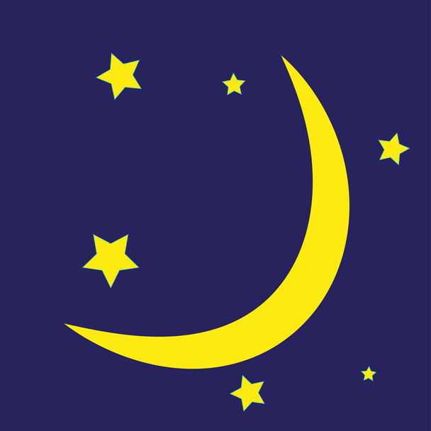 Moon and stars on a dark background - Вектор, зображення