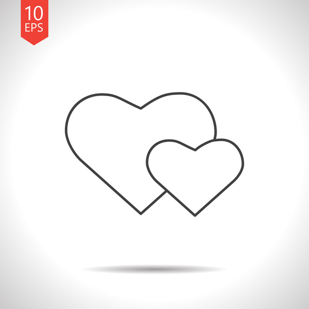 two hearts icon - Vetor, Imagem