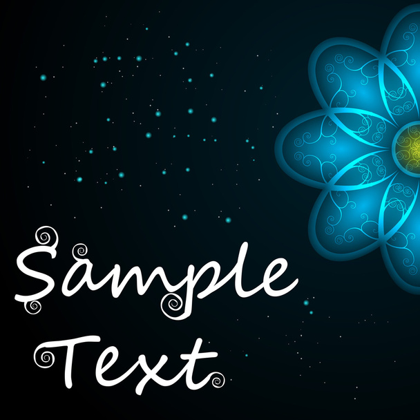 Vector abstract background with sample text. Decor is delicate. Perfect for invitations, card, announcement or greetings. Abstract flower with curls. Place for your text. - Vektor, obrázek