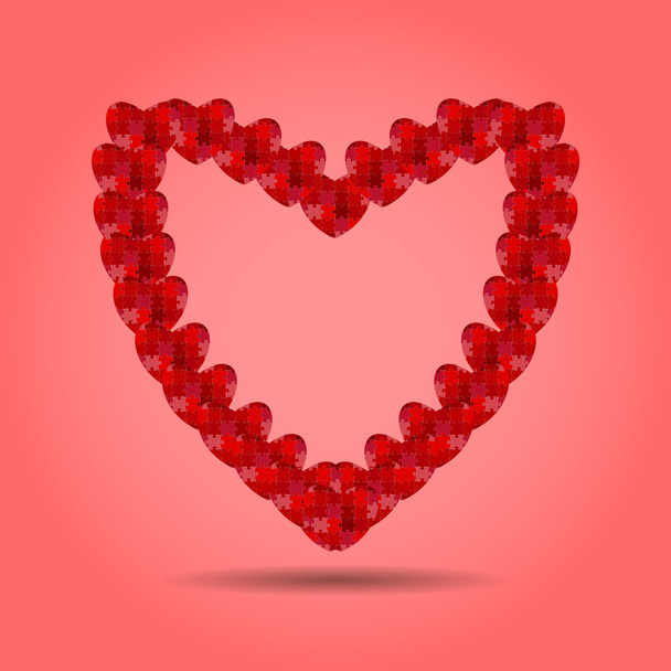 Colorful heart shaped puzzle - Vector, imagen