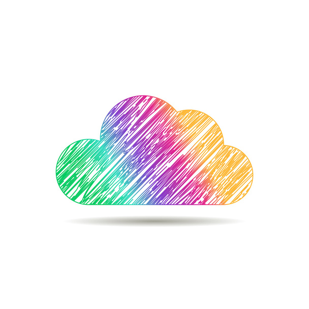 Zakelijke cloud merk, wolk opslag, bestanden veiligheid, sky cloud pictogram, wolken technologie, hersenen, app, web ontwerpstudio. Wolk netwerk. - Vector, afbeelding