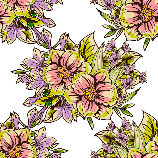 Floral seamless pattern - Vettoriali, immagini