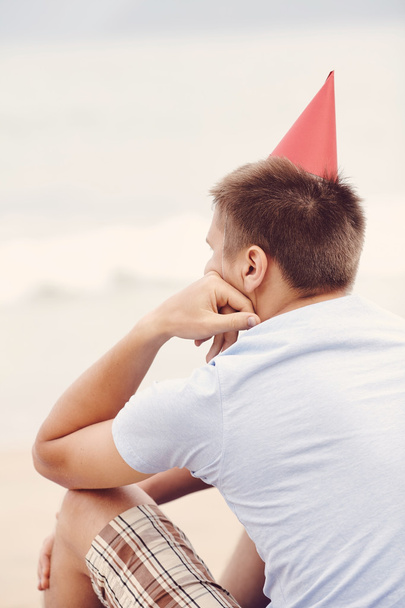 Lonely birthday beach party - Photo, Image