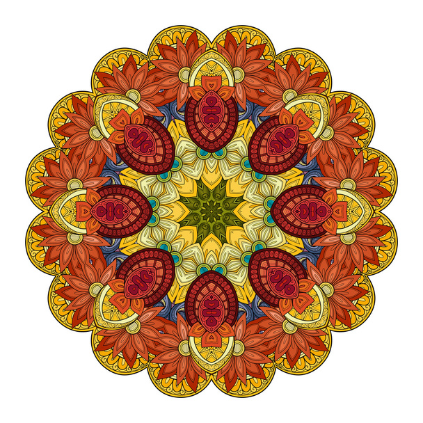 Beautiful Deco Colored contour Mandala - Διάνυσμα, εικόνα