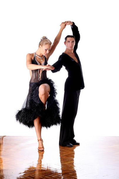 Dancers in ballroom against white background - Photo, image
