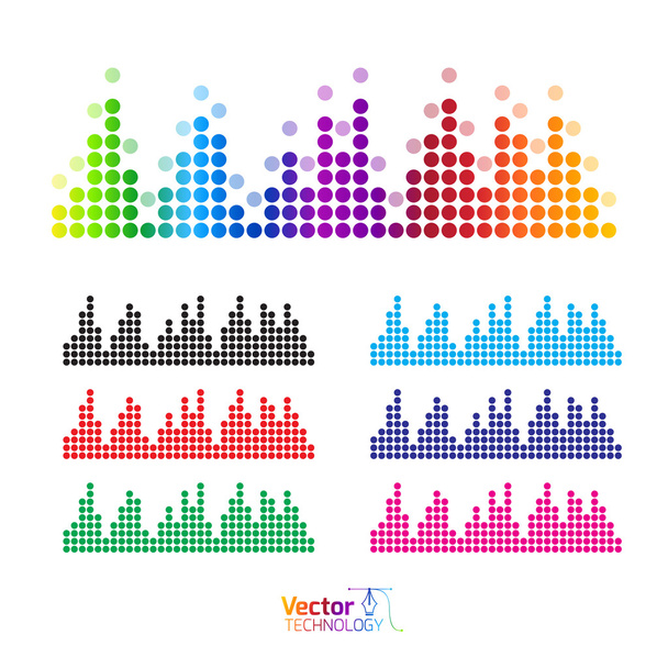 Set of colorful vector equalizers - Vector, Image