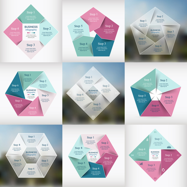 Collection of infographic templates for business - Vektor, Bild