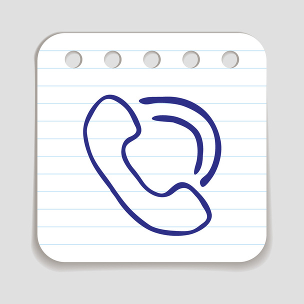 Doodle Telephone icon. - Vector, Imagen