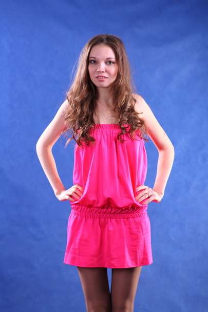 Beauty woman in pink dress - Photo, Image