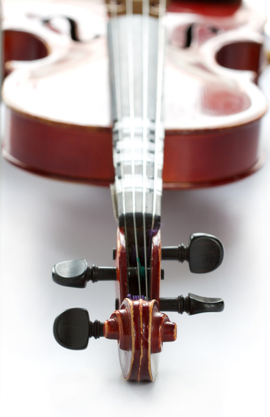 Старая царапанная скрипка изолирована на белом
 - Фото, изображение