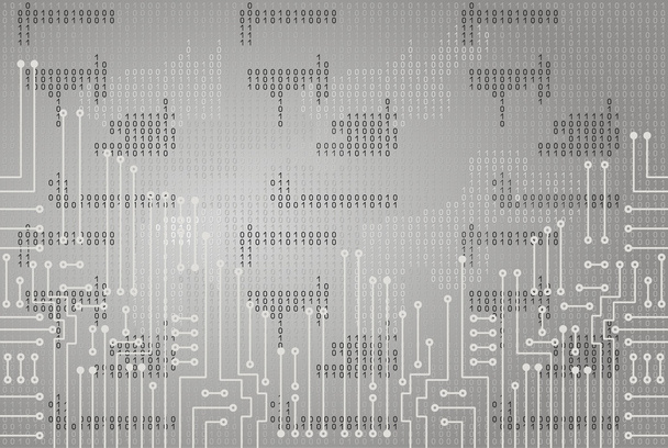 Electronic circuit and  binary code - Vector, Image