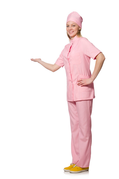 Mujer médico aislado en blanco - Foto, imagen