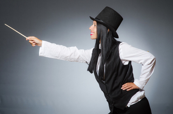 Woman magician in funny concept - Photo, Image